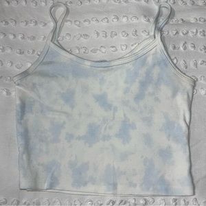 Brandy Melville Blue an White Cropped Tank Top